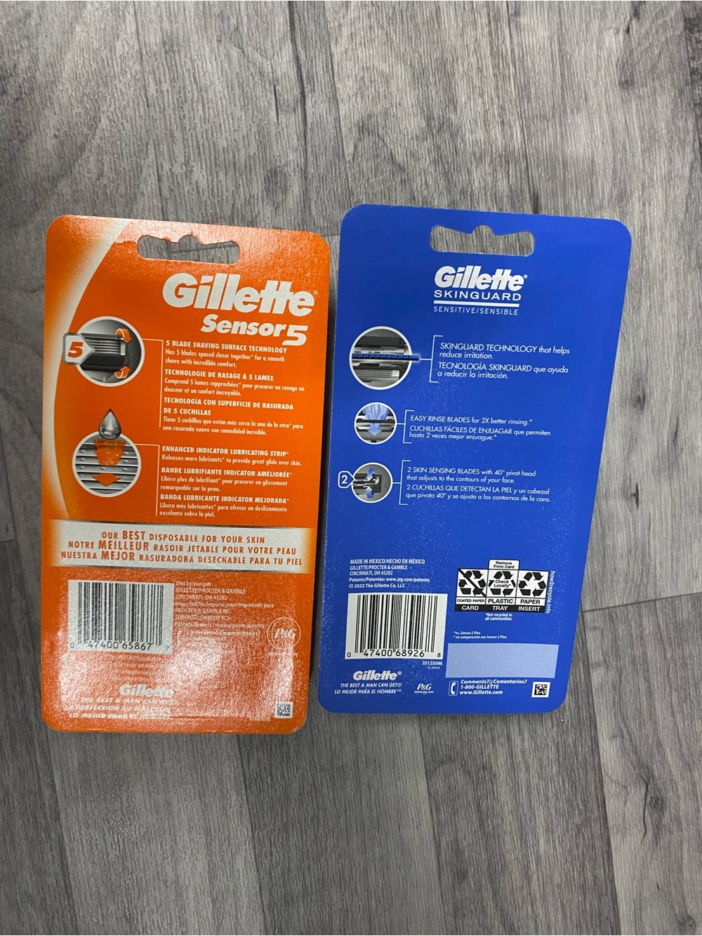 Sensor5 & Skinguard Sensitive Razor 5-Pack & 4-Pack — Orange & Blue - Picture 2 of 2